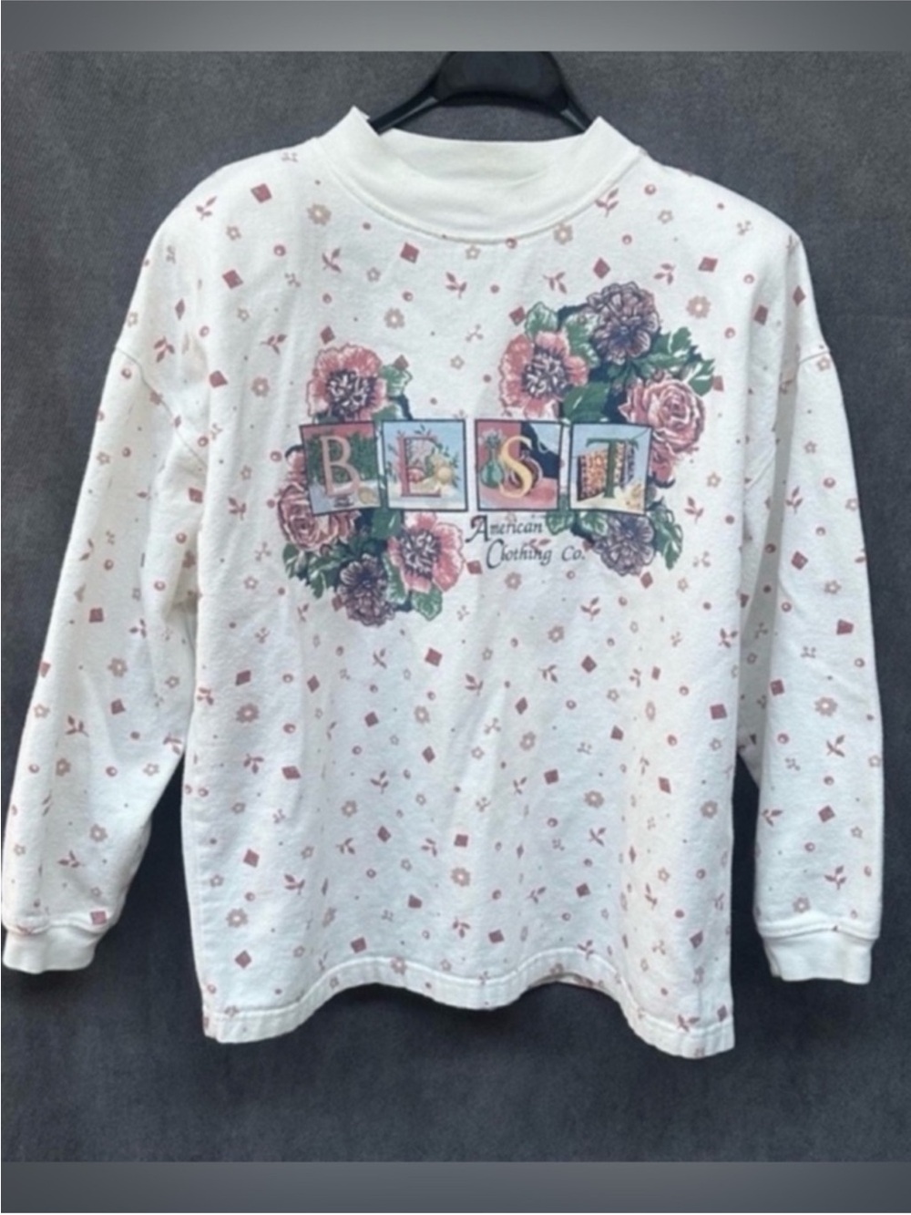 Vintage 90s cottagecore ditzy floral sweatshirt women’s medium